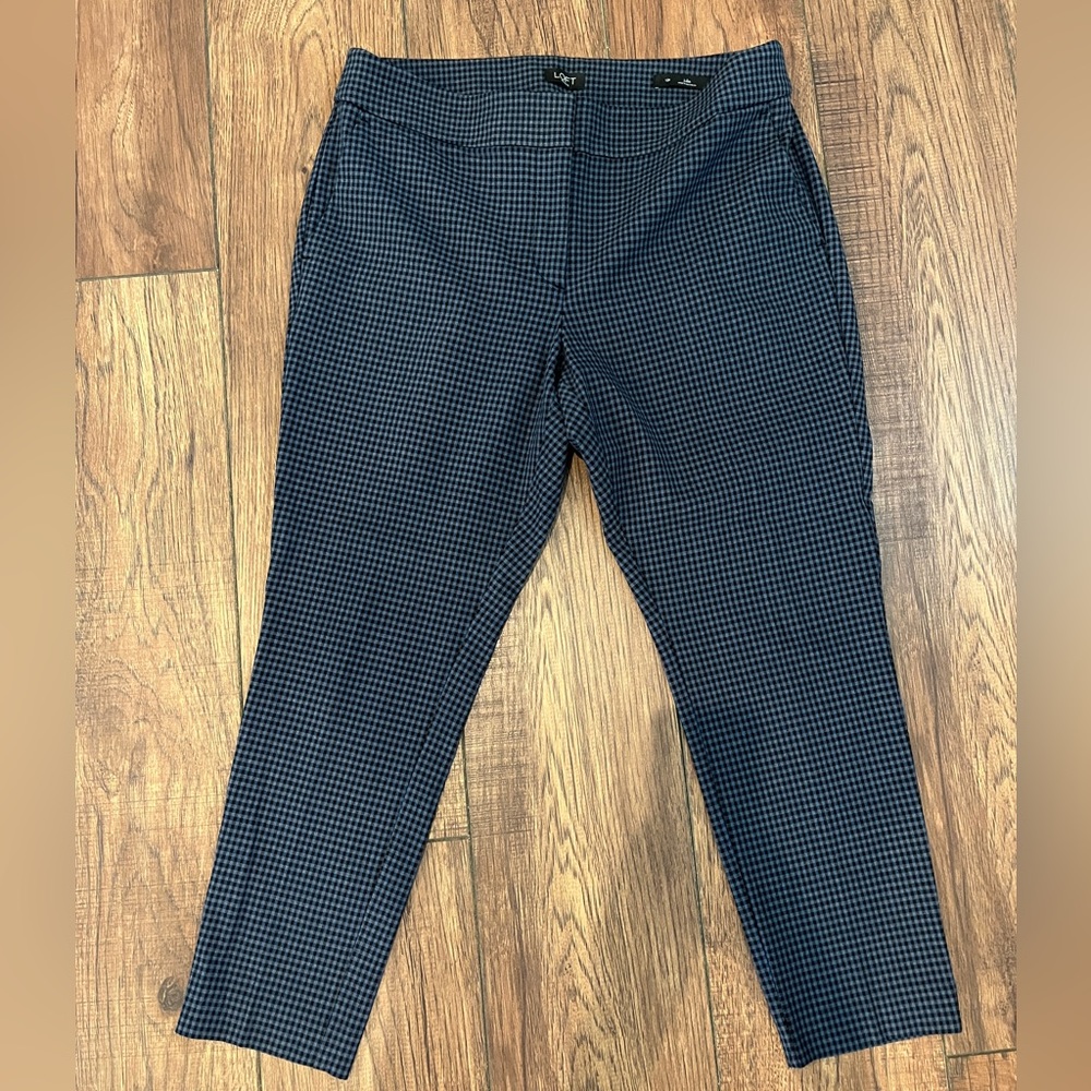 LOFT Julie Skinny Ankle Checkered Dress Pants